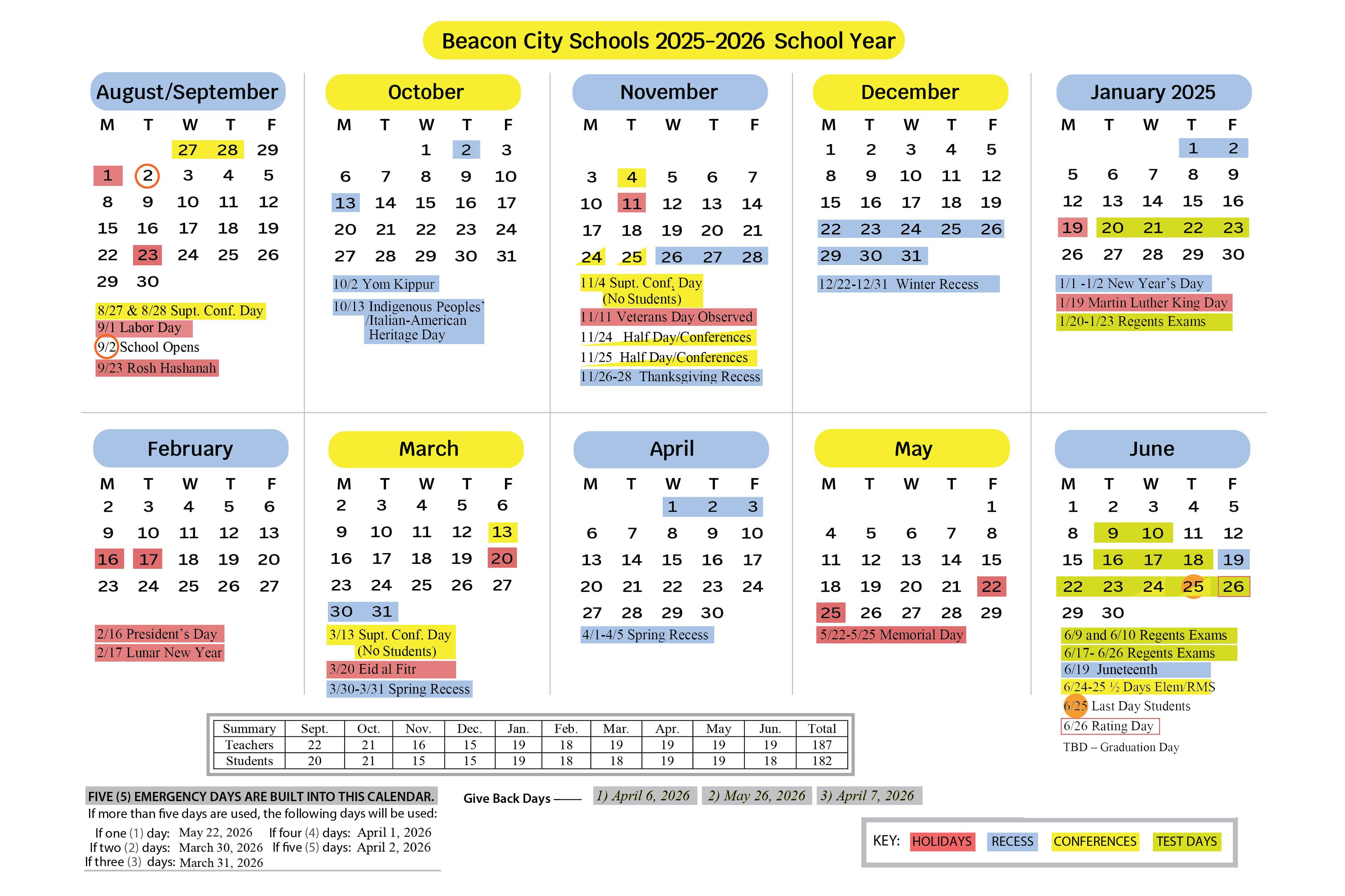 At-a-Glance District Calendar